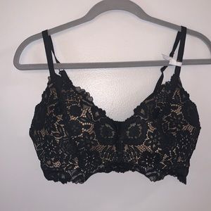 Black and Nude Lace Bra